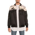 The Classy A.F. Satin Baseball Jacket in Black and Camo Black & Camo