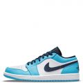 Air Jordan 1 Low White/Dk Powder Blue-Obsidian