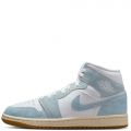 Air Jordan 1 Mid SE White/Worn Blue-Sail-Gum Light Brown