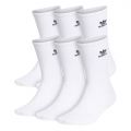 Trefoil Crew Socks 6 Pairs White/Black