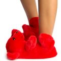 Plush-01 Bear Fuzzy Slippers Red