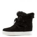 Rise-13 Fur Wedge Sneakers Black