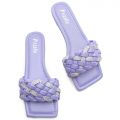 Frenzy-03 Squared Toe Sandals Purple