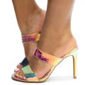Timeless-22 Two Band Heels Iridescent Snake