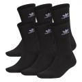 Trefoil Crew Socks 6 Pairs Black, White