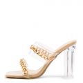 Monara-03 Clear High Heels Natural Pa