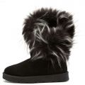 Ada Faux Fur Booties Black/White
