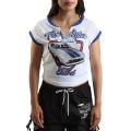 Ford X True Religion Crystal Mustang Baby Tee White