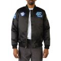 University of North Carolina Satin Bomber Jacket  Black