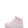 Toddler Jordan 1 Mid White/Pink Foam