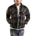 Jimmy Plaid Quilted Flannel Jacket  Black/Orange