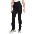 High-Waisted Slim Zip Pants Black