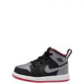 Toddler Jordan 1 Mid Black/Cement Grey-Fire Red-White