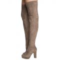Twisty-02S Thigh High Boots Taupe