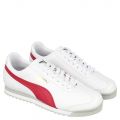 White / Red Men's Casual Lace-Up Sneaker Roma Basic