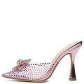 Divinny-1 Clear Rhinestone Pump Pink