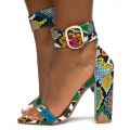 Mareum-1 Chunky High Heels Multi Snake