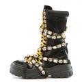 High Hopes Rhinestone Combat Boots Black