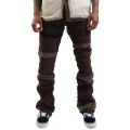 Color Panel Stacked Flare Jean  Dark Brown