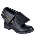 Fold Down Studded Boot Taylor-1-S Black/Gold Black/Gold