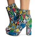 Sorbet-01 Platform Booties Multi Snake