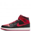 Air Jordan 1 Mid Black/Fire Red-White