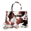 Clear Cow Print CrossBody Bag Clear Brown