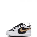 Toddler Jordan 1 Low  White/ Metallic Gold-Black