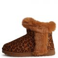 Melon-04 Ankle Fur Bootie  Leopard