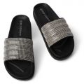Belvana-07 Rhinestone Slide  Black