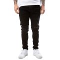 Maurice Knee Zip Moto Jeans Jet Black