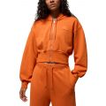 Flight Fleece Cropped Satin-Lined Hoodie Starfish/Campfire Orange