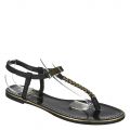 Mellowed Thong Slingback Sandal Black