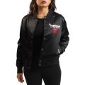 NBA Chicago Bulls Jewels Satin Jacket  Black
