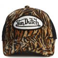 Tiger Stripe Velvet Trucker  Brown