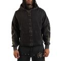 Fire Studded Zip Hoodie  Black