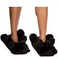 Plush-01 Bear Fuzzy Slippers Black