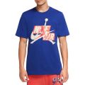Jumpman Classics HBR Short Sleeve Tee Deep Royal Blue/Oatmeal-Track Red