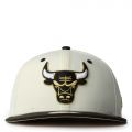 Chicago Bulls Chrome Fitted Hat  Chrome/Gold