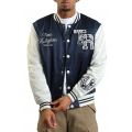 Good Life Varsity Bomber Jacket Dress Blue/Winter White