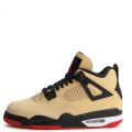 Grade-School Air Jordan 4 Retro 'Pizza' Sesame/Fire Red-Black-White