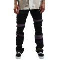 Color Panel Stacked Flare Jean  Black
