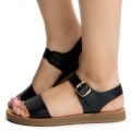 Plenty-S Flat Sandals BLACK PU