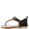 (PS) Tyler-18K Gold Chain Flat Sandal Black