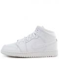 (GS) Air Jordan 1 Mid White/White-White