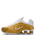 Grade-School Shox R4 Metallic Gold/Metallic Gold-White