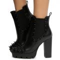 Jagged Chunky Spiked Booties Black