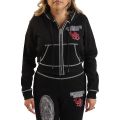 True Religion X Bella Dona Crystal Shrunken Zip Hoodie Black