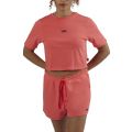 Flying V Sport Crop Crew Tee Coral Pink