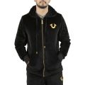 Velour Zip Hoodie Black